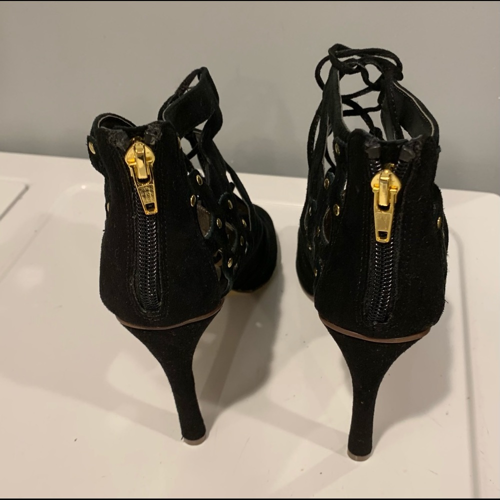 NWT Black 4” Dolce Vita Heels. Lace up.  Sz 8.5 - Picture 2 of 6